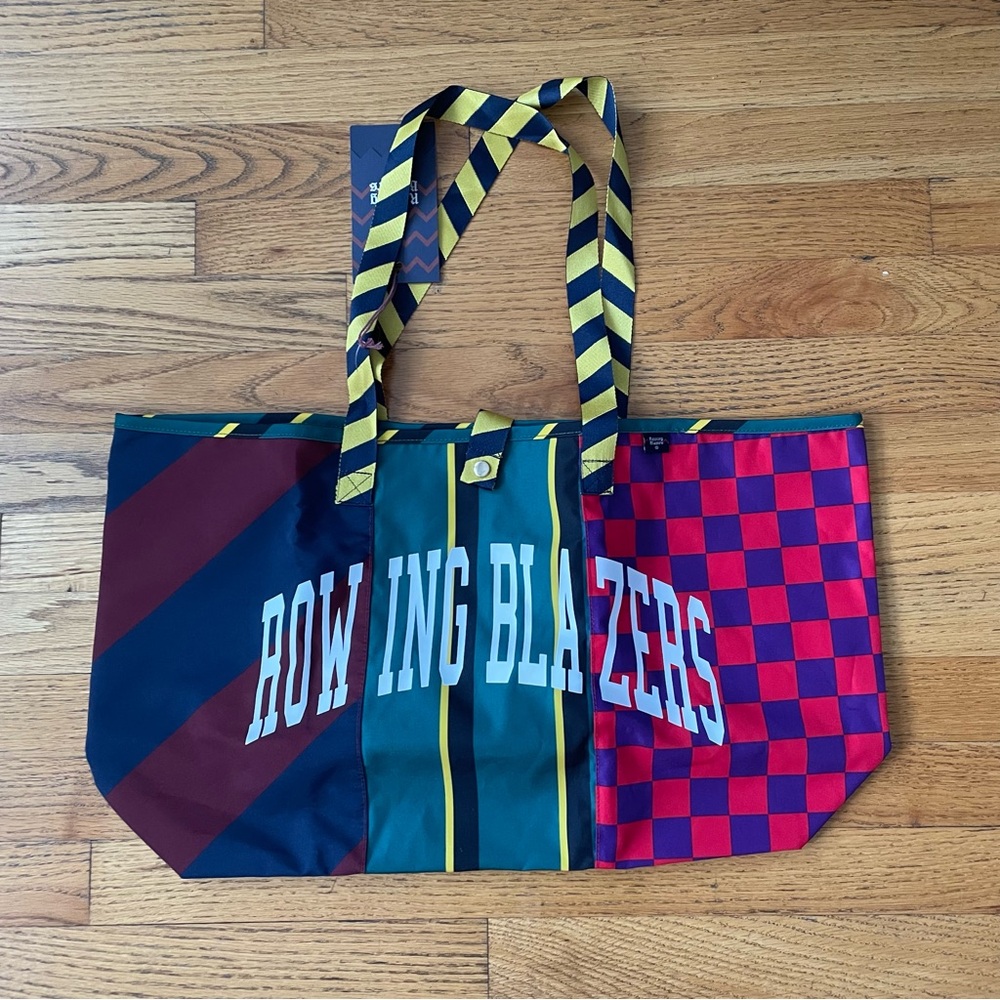 NWT Rowing Blazers Striped and Checkered Tote Bag